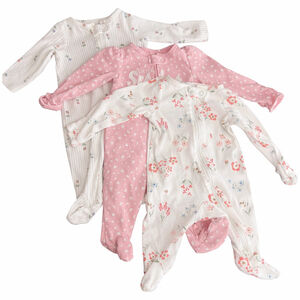Carter's Baby Girl Footie Sleeper Pajama Set 3 Pack 3 months Floral Zipper